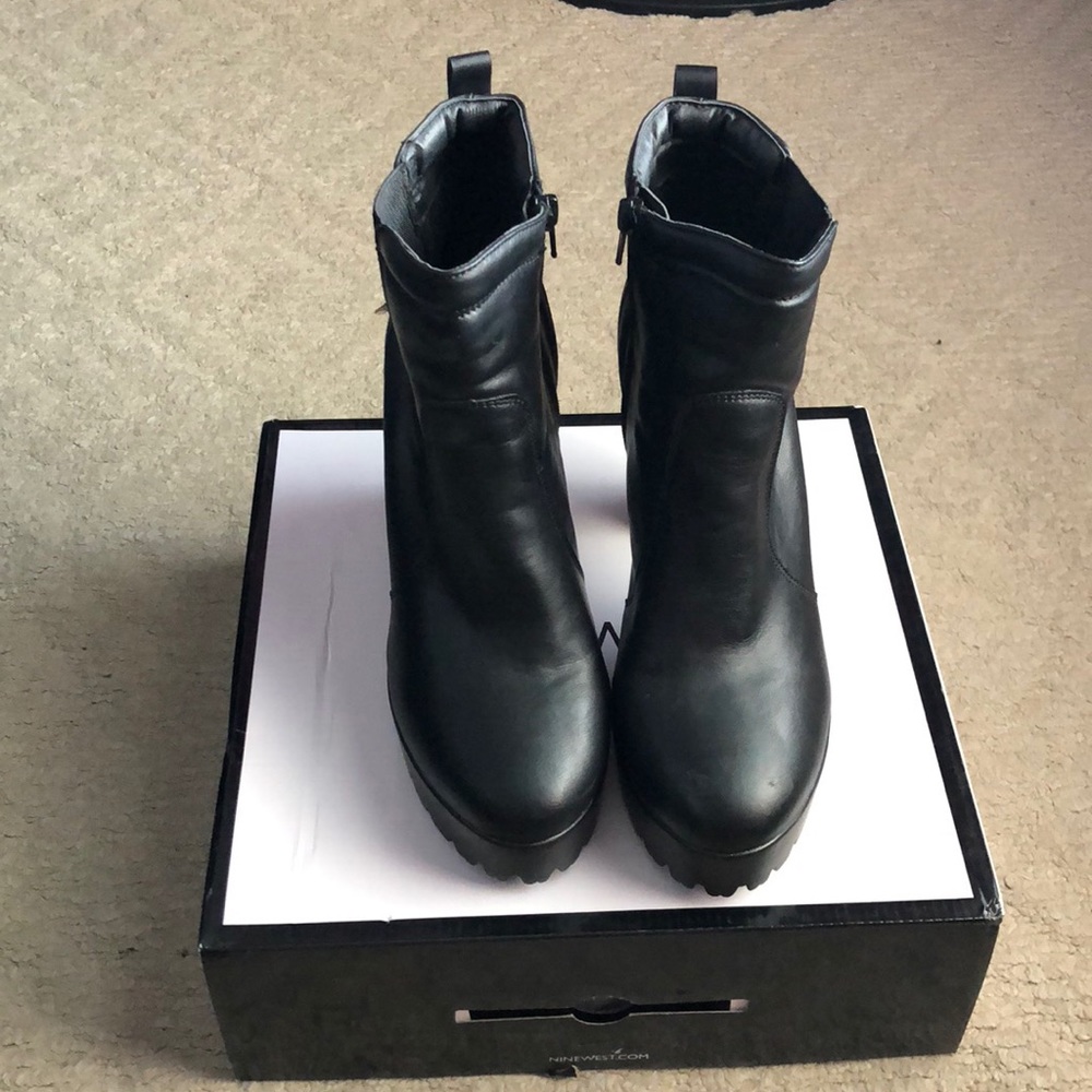Nine West Black Vibrance Moto Booties